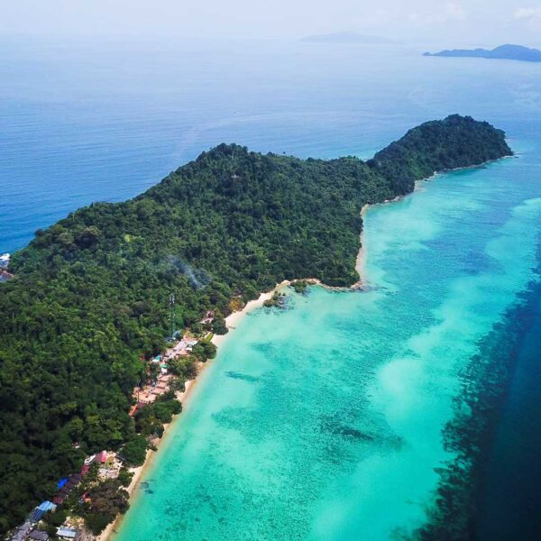 Luft Reef Resort på Kradan Island, tropisk paradis i havet