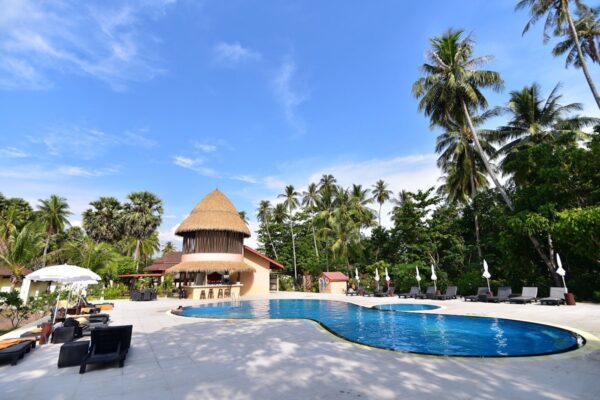 Sivalai Beach Resort swimmingpool med palmer og liggestole