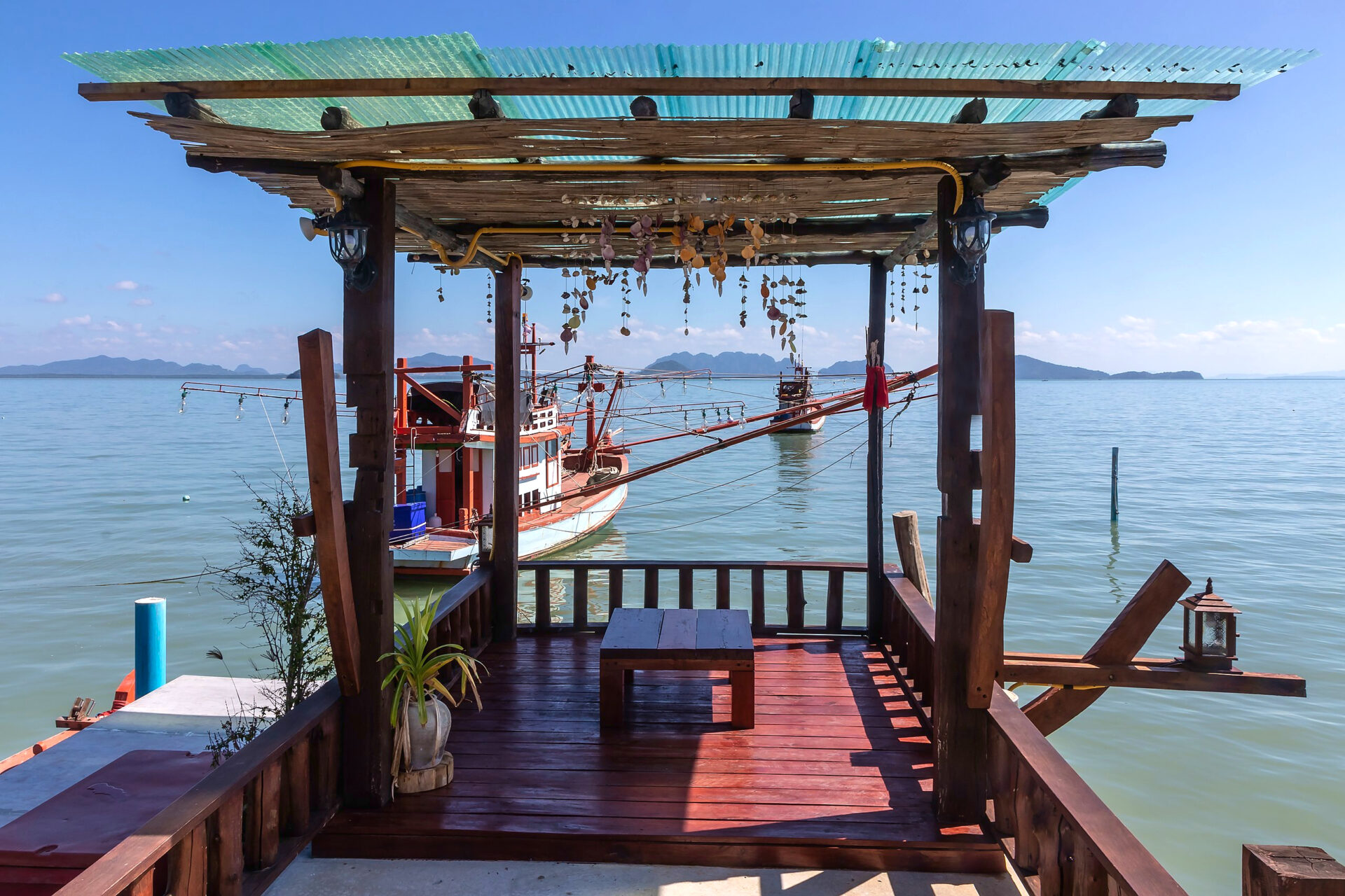 Udsigt over vandet i Old Town, Koh Lanta